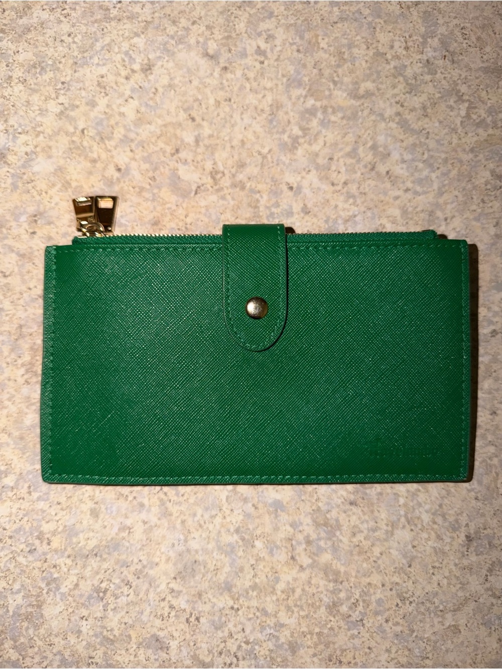 Travelambo Emerald Green RFID Bifold Wallet Gold Hardware